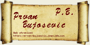 Prvan Bujošević vizit kartica